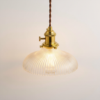 Abat Jour Suspension Verre Clair – Rosava Laiton Doré