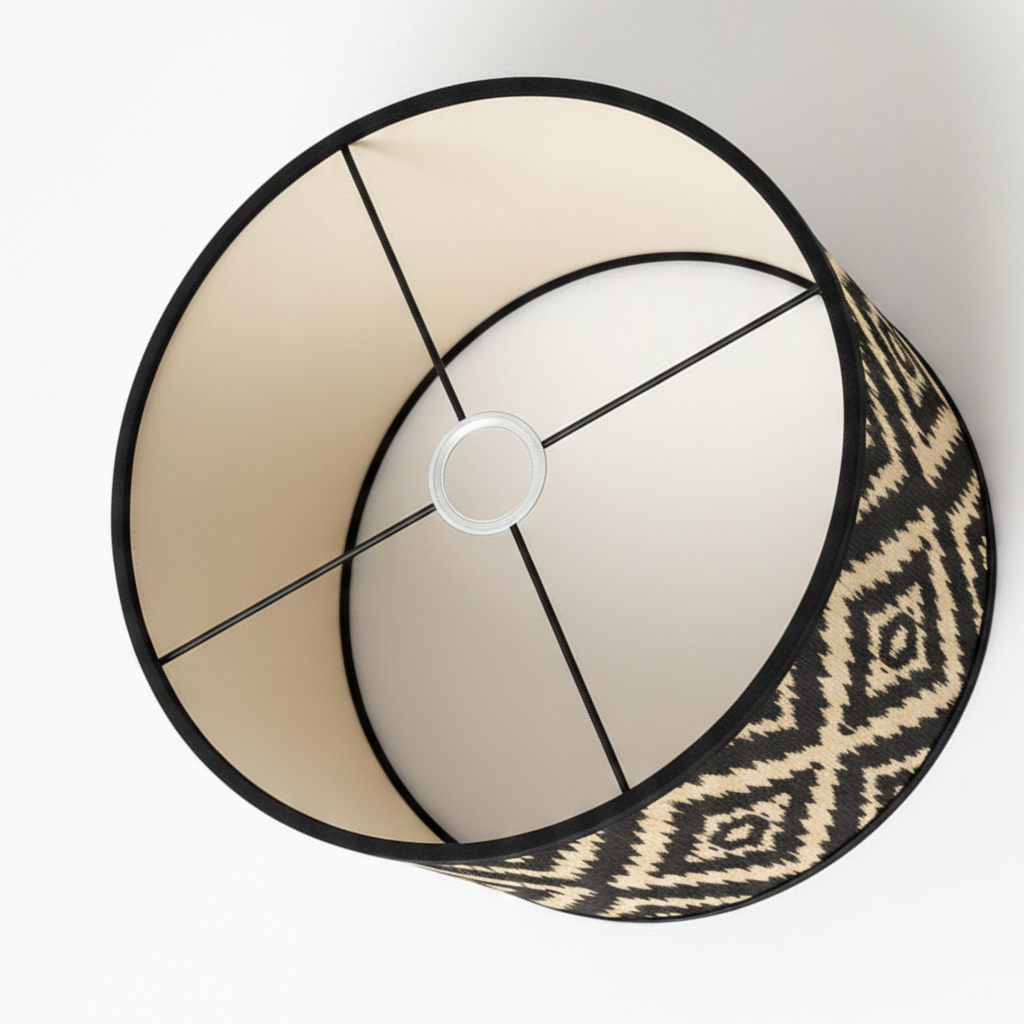 Abat Jour Bambou – Tambour Ethnique Noir