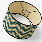 Abat Jour Bambou – Tambour Motifs Vagues Vertes