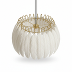 Abat Jour Suspension Plume Blanche – Luminaire Bohème