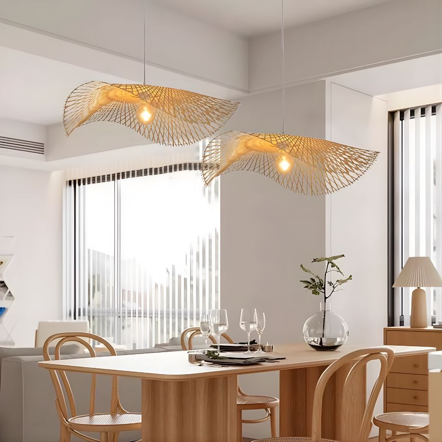 Abat-jour Suspension en rotin