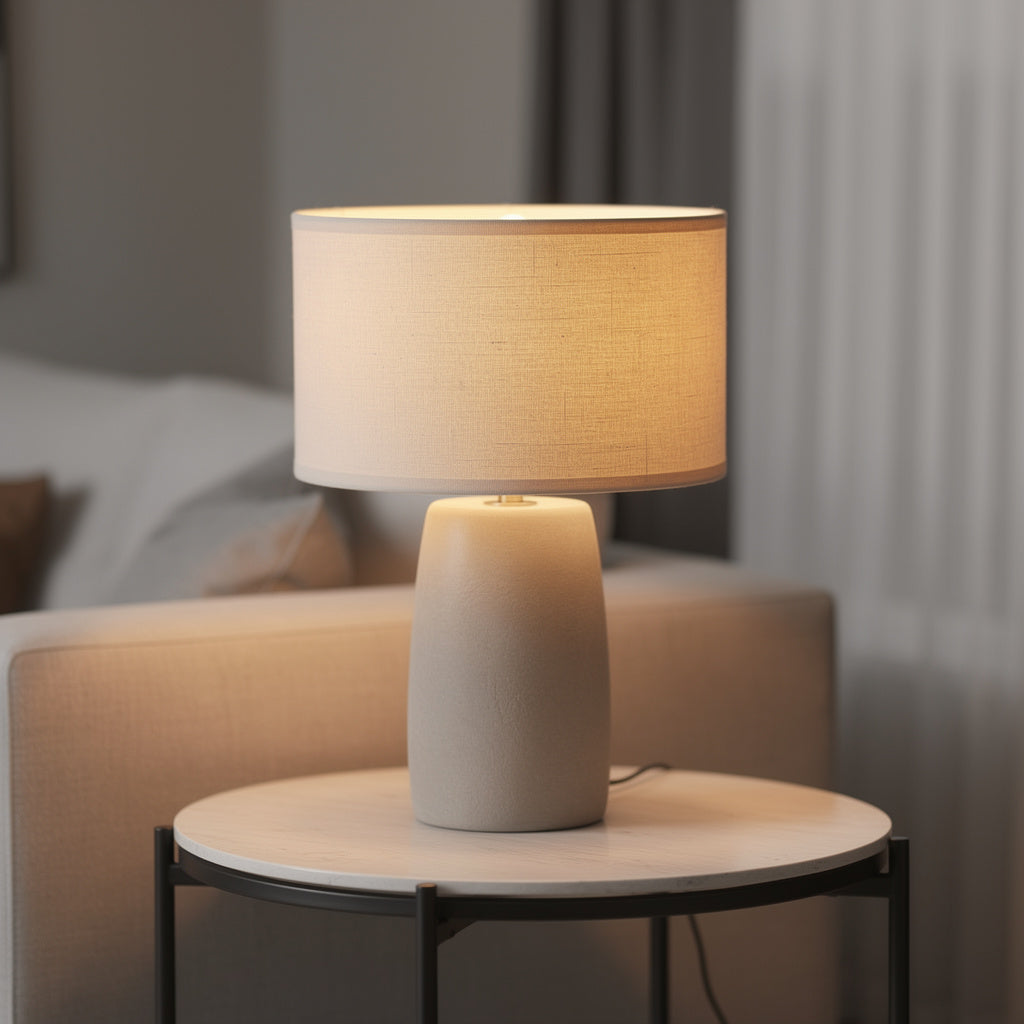 Abat-jour en tissu Blanc