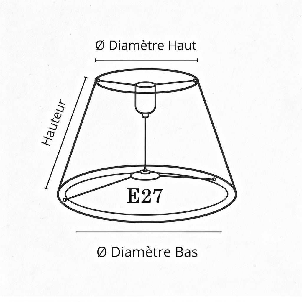 Abat-jour Conique en Tissu