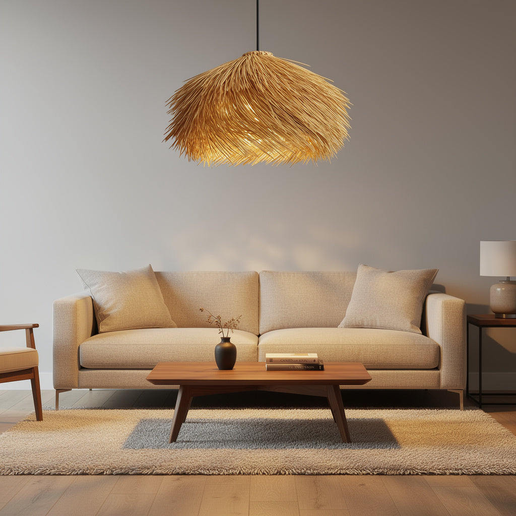 Abat Jour Suspension en Rotin – Design Bohème