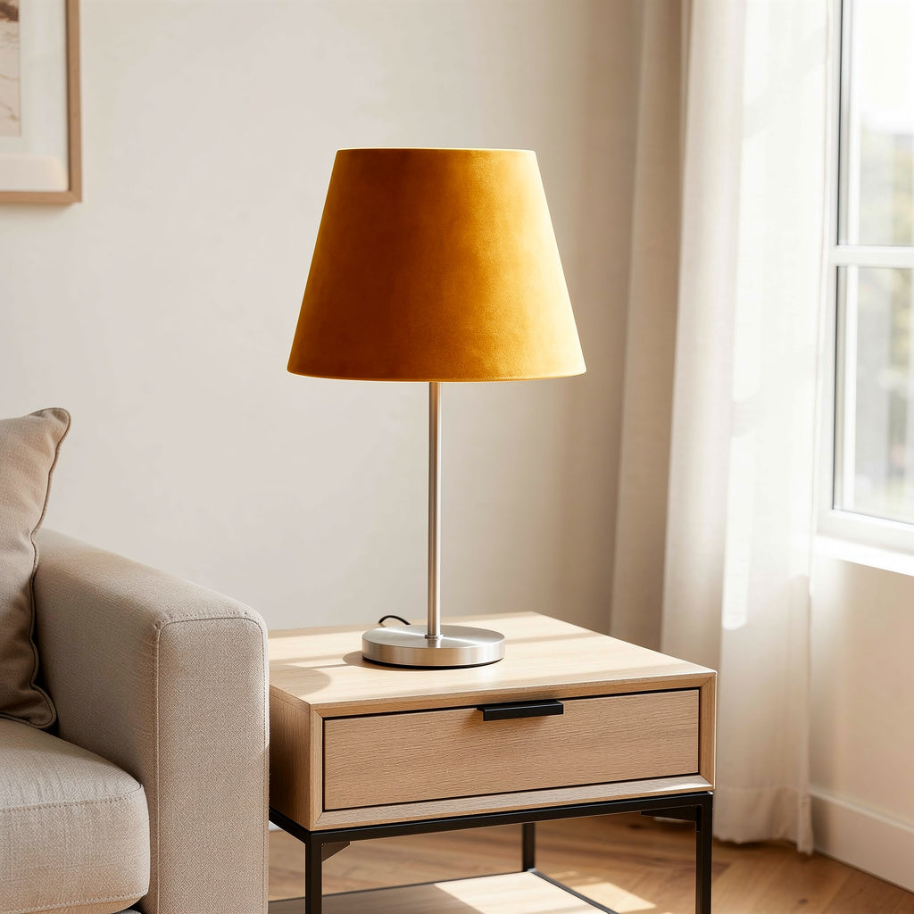 Abat-jour tissu de Velours Conique