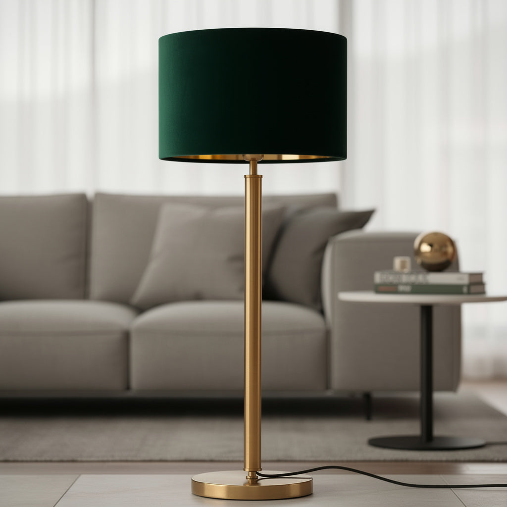 Abat-jour Vintage en velours vert