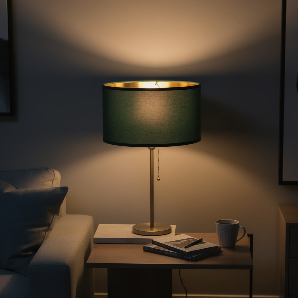 Abat-jour Vintage en velours vert