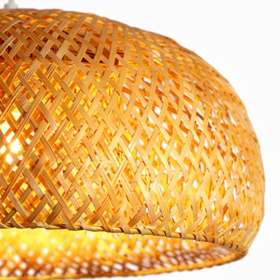 Abat jour suspension lanterne en rotin