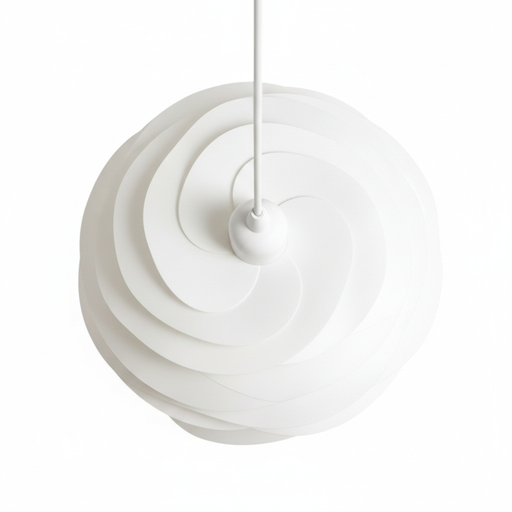 Abat Jour Suspension Design Blanc – Luminaire Floral Moderne