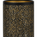 Abat Jour Métal Floral – Cylindrique Doré