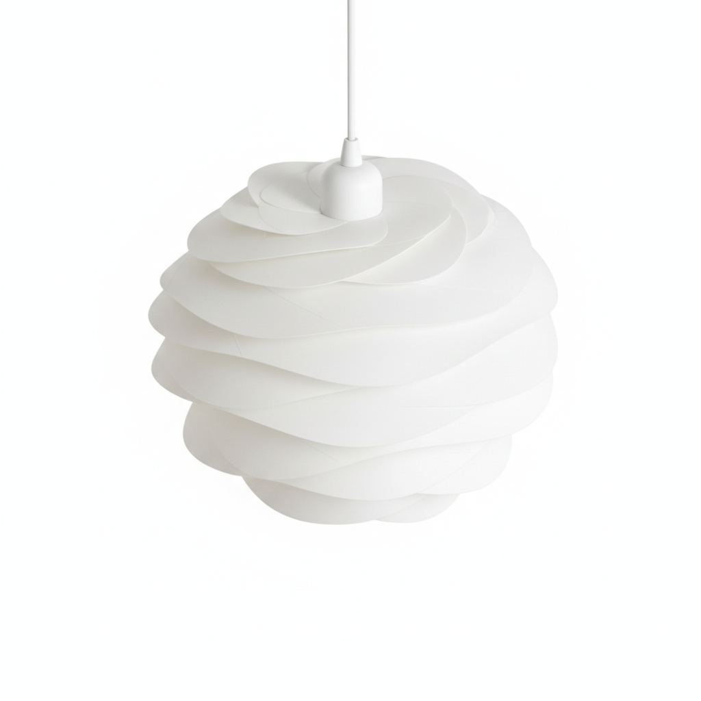 Abat Jour Suspension Design Blanc – Luminaire Floral Moderne