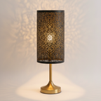 Abat Jour Métal Floral – Cylindrique Doré