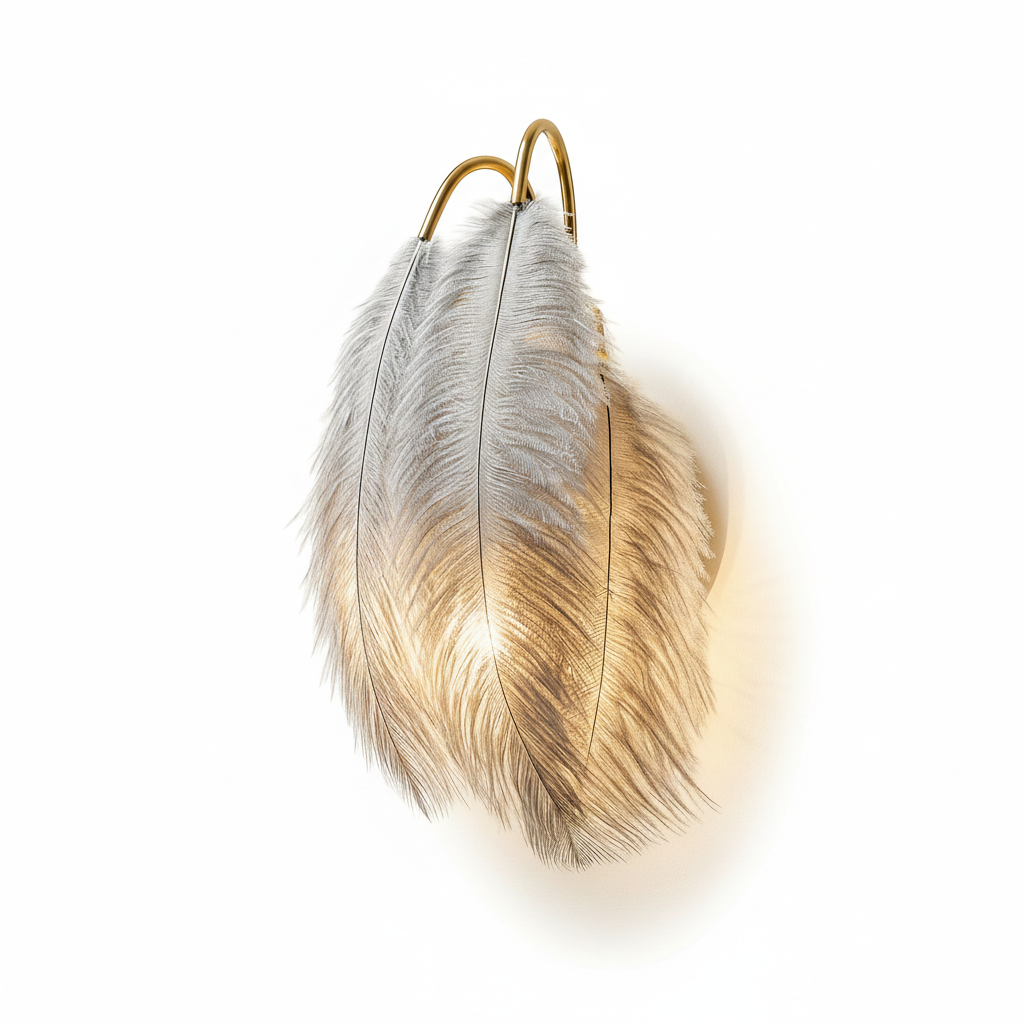 Abat Jour Applique Plume Murale – Luminaire Bohème