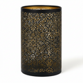 Abat Jour Métal Floral – Cylindrique Doré