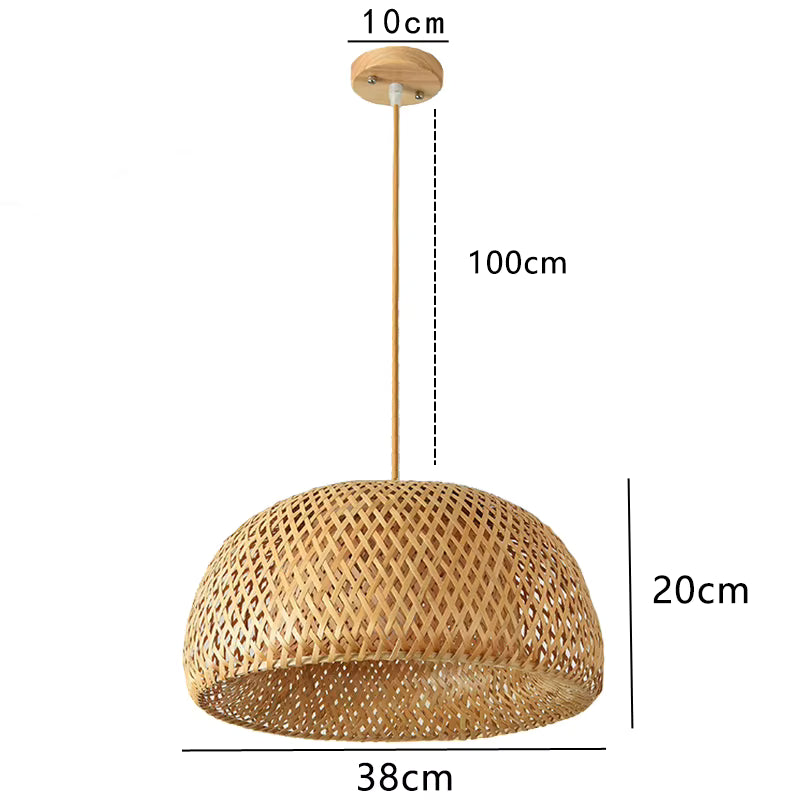Abat jour suspension lanterne en rotin