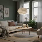 Abat Jour Suspension Design Blanc – Luminaire Floral Moderne