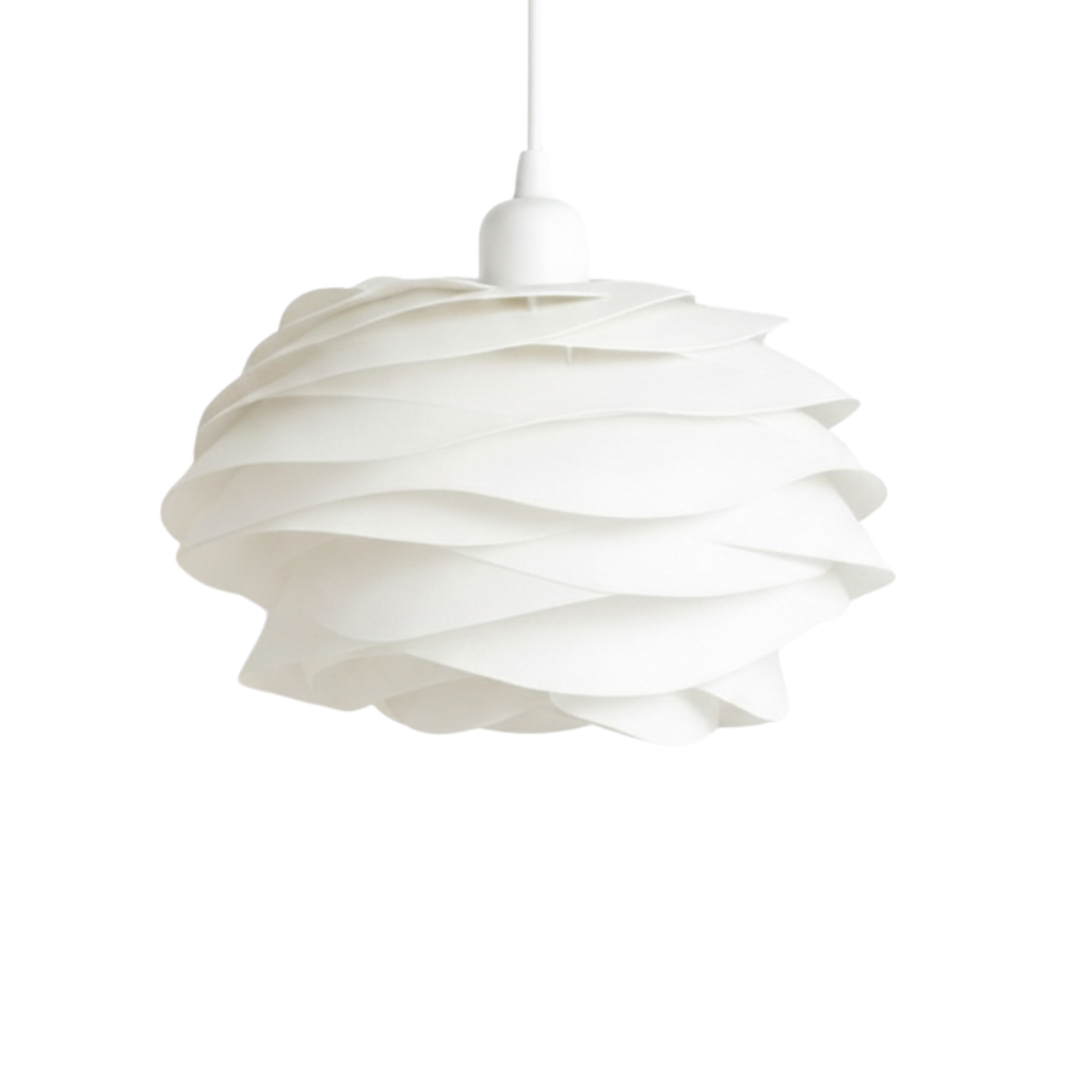 Abat Jour Suspension Design Blanc – Luminaire Floral Moderne